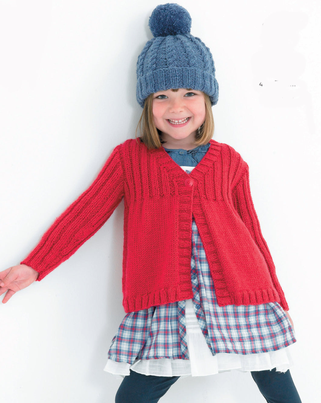 Girls Aran V or Round Neck Cable Cardigan Long & Short Sleeve 18