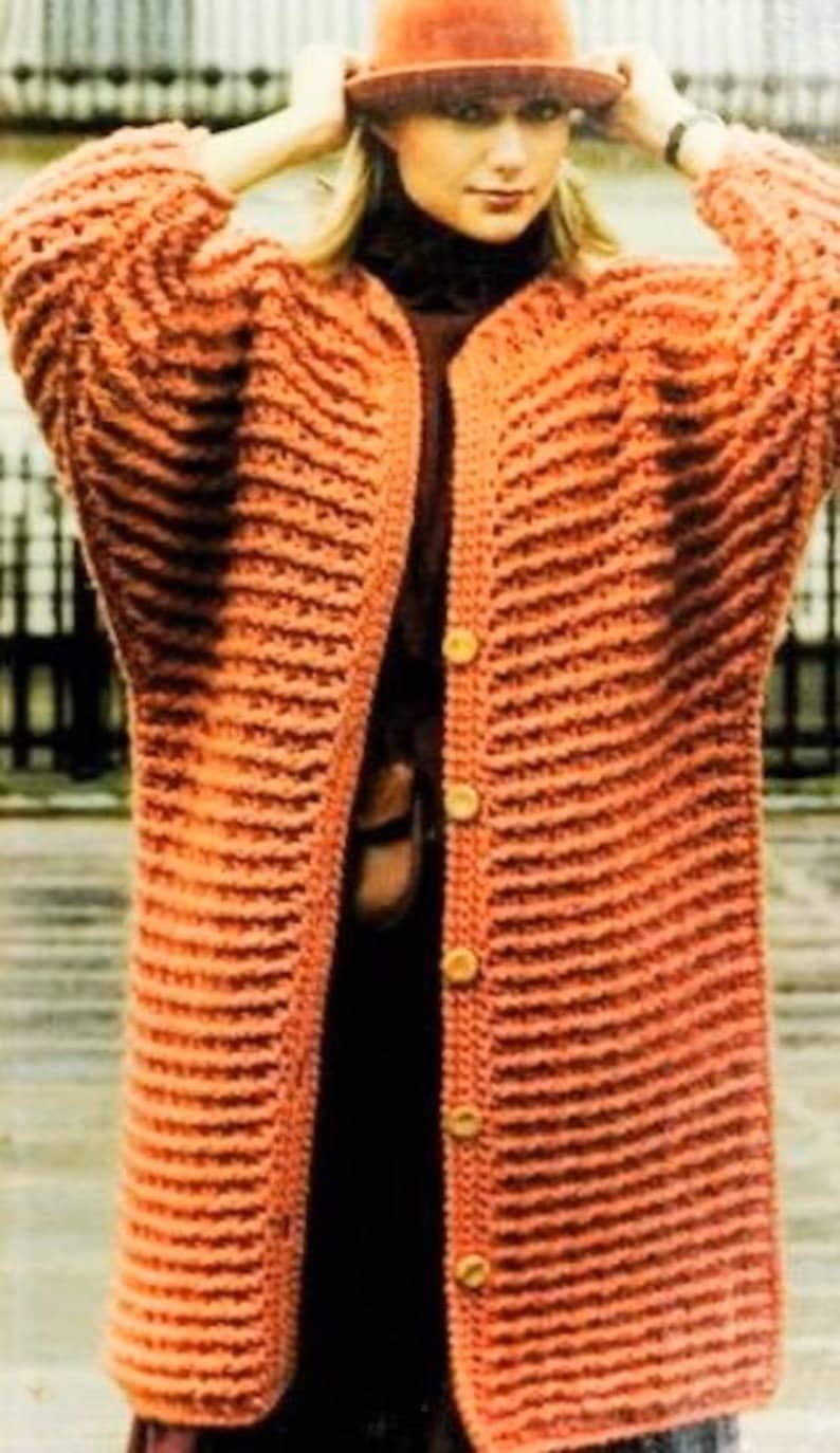 Womens Oversized Coat Crochet Pattern in Super Chunky wool- fits 83-97 cm- Crochet Pattern download PDF