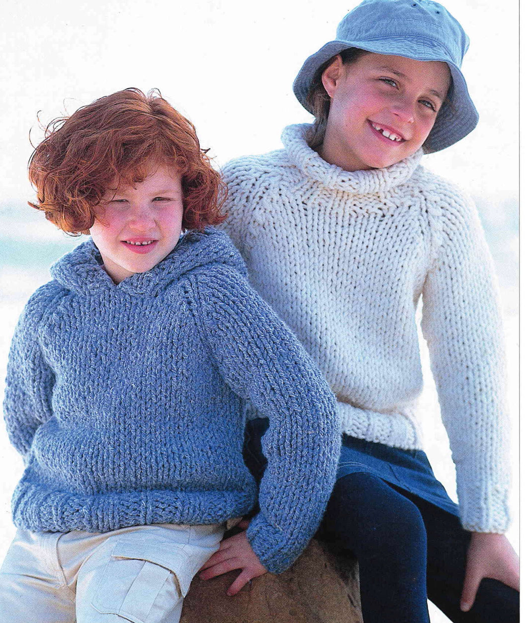 Child's Easy Super Chunky Roll Neck & Hooded sweaters Boy- Girl- Knitting Pattern Super chunky/Super bulky wool Download-22-32