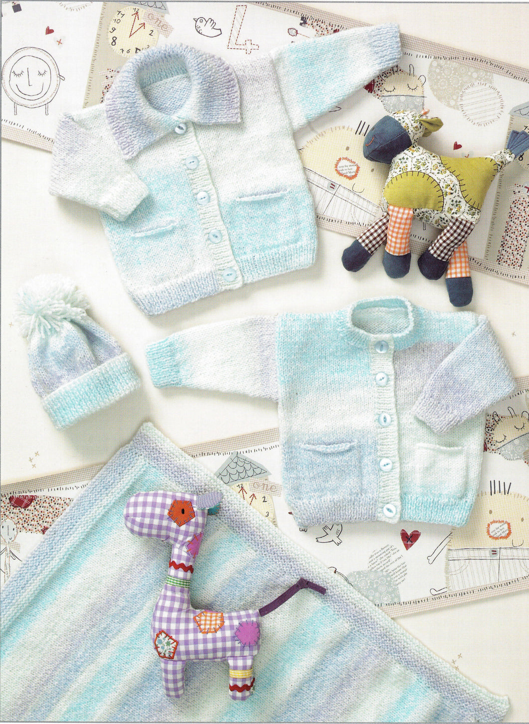 Popular Easy baby Cardigans - collar - pockets Blanket & Hat  DK ( 8PLY ) Yarn Fits  Premature size 12