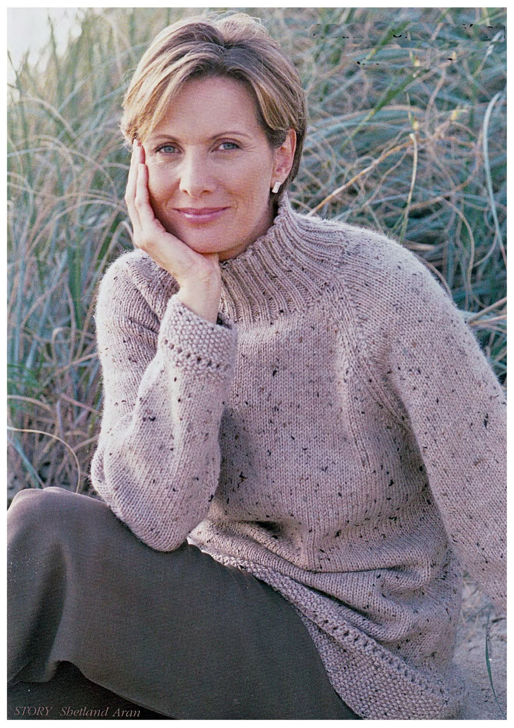 Womens Aran Sweater Jumper High Turtle Neck Polo Neck ~ 32