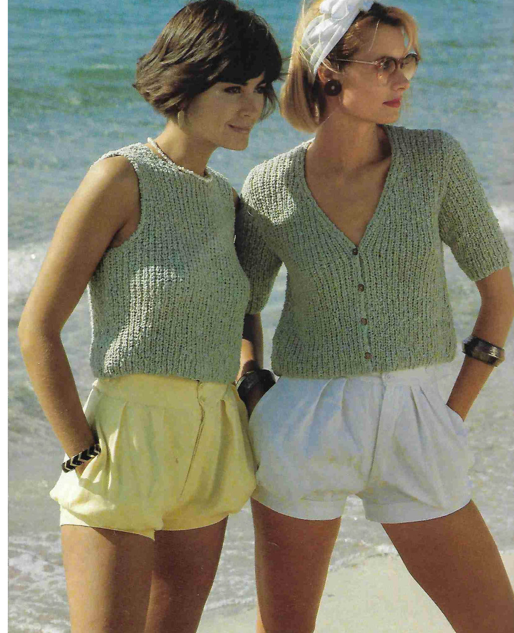 Womens short sleeved Cardigan - Tops Knitted in  Cotton DK and Fits 30 - 40 inch Knitting Pattern download PDF