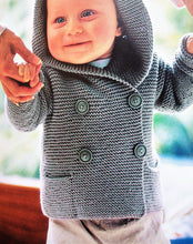 Easy Knit garter stitch baby hooded Jacket- DK-8ply- light worsted- fits 0-12 mths Download PDF Knitting Pattern