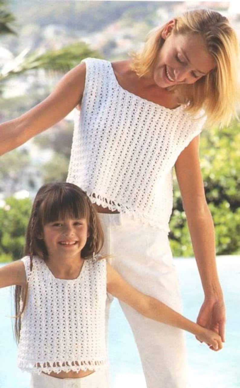 Womens & Girls Sleeveless Crochet Summer Vest Top- Crochet Pattern  26 - 36