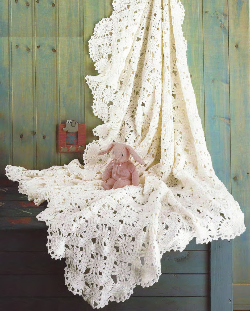 Baby  Flower Squares Blanket crochet pattern 4 Ply or DK 8ply wool  Crochet pattern PDF Download- Vintage knitting