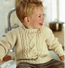 Boys Round Neck Cable Sweater-& Hooded Sweater Knitting Pattern- DK -8Ply Light worsted wool- Instant Download-16-26" chest  Or (0-6 years)