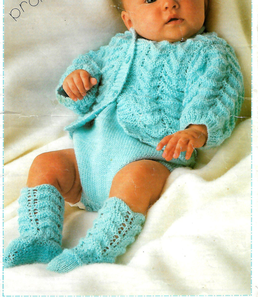 Baby Lacy Jacket ~ Romper Suit & Matching socks Sport weight (5 ply) Baby quick knit yarn Fits 3- 12 months  Knitting pattern -Download PDF