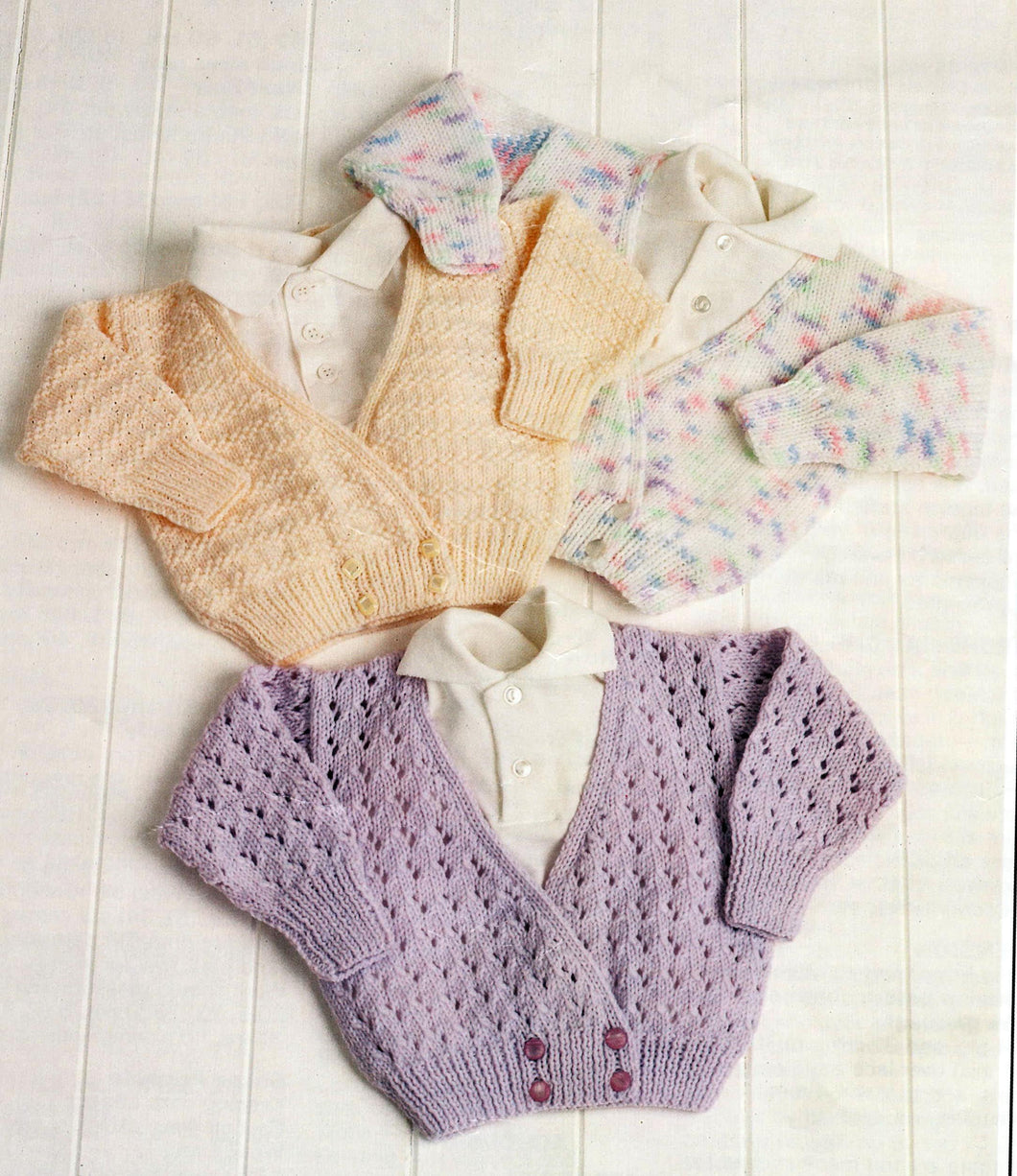 Baby Boy- Girl  Cross over Cardigans V Neck- 3 Styles Knitting Pattern -DK-8ply(Light Worsted weight) instant Download PDF -  16
