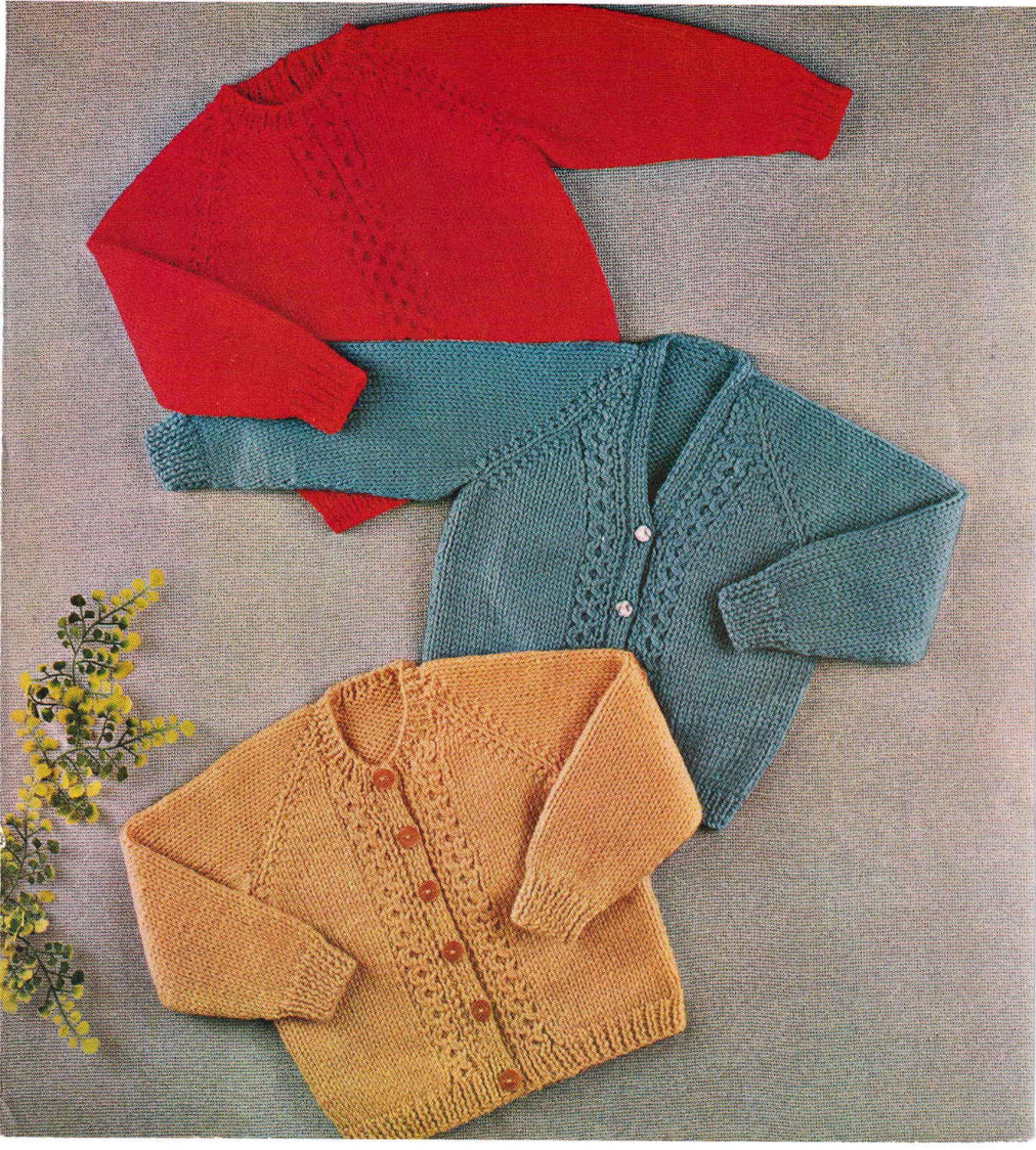Child's Easy Beginners Cardigans & sweater round- V neck-Knitting Pattern -DK-8ply(Light Worsted ) 22