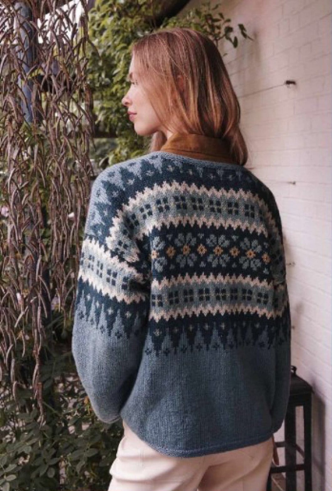Classic Fair Isle Norwegian Sweater Traditional Round Neck Drop Sleeve, Bust 96 – 126 cm ~ PDF Knitting Pattern Download- with Chart