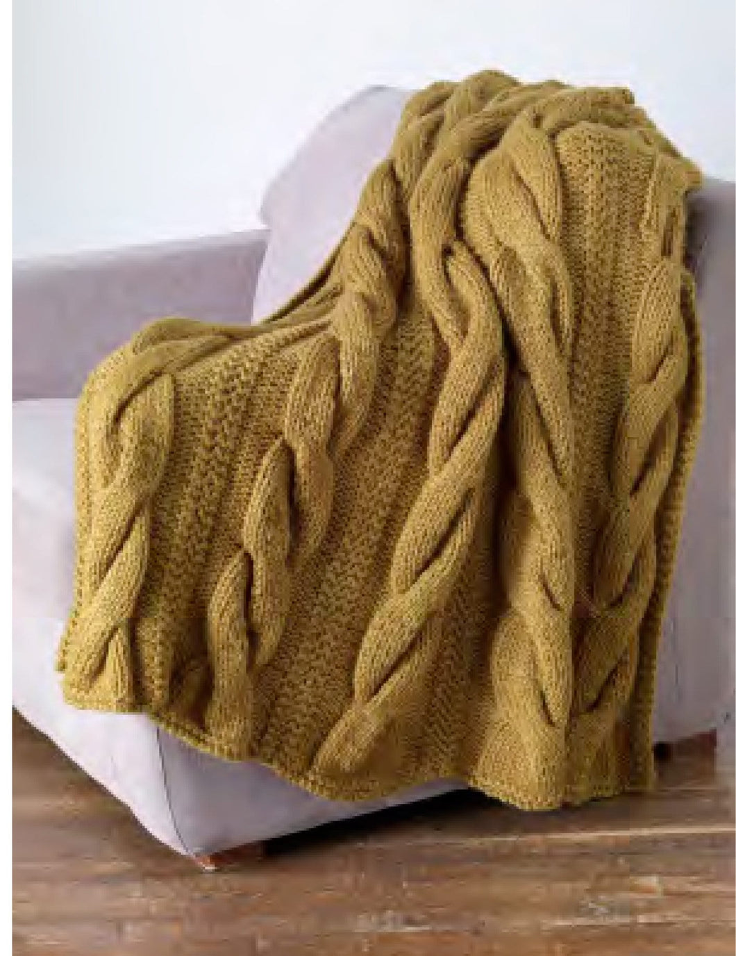 Easy Super Chunky Baby Blanket Cable pattern- Knitted in Super Chunky- Super Bulky wool-  48 x 48 