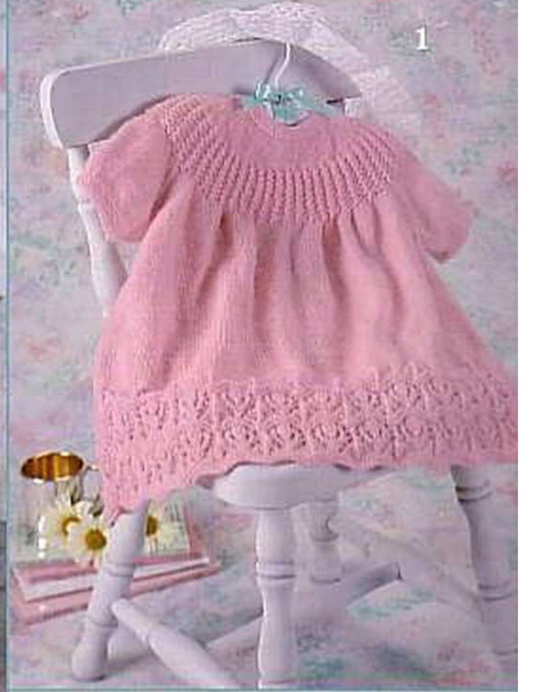 Little Girls- Knitted Yoked  Dresses in Fingering yarn  -  4 Styles to choose on 1 pattern Fits age 12 months- Knitting Pattern Download PDF