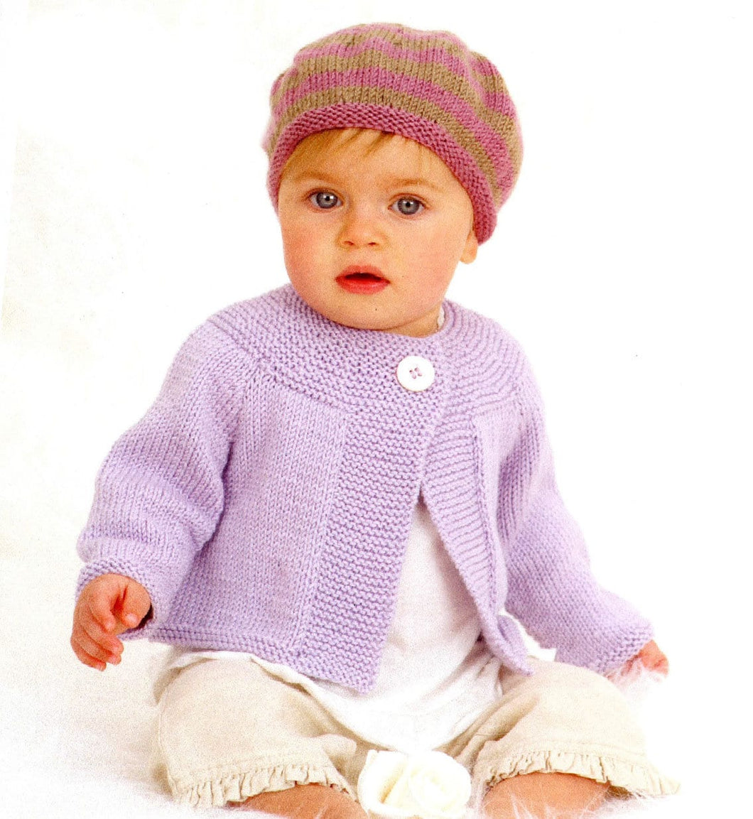 Baby Swing Coat Jacket Cardigan Garter & Stocking Stitch Long/Short Sleeve 16