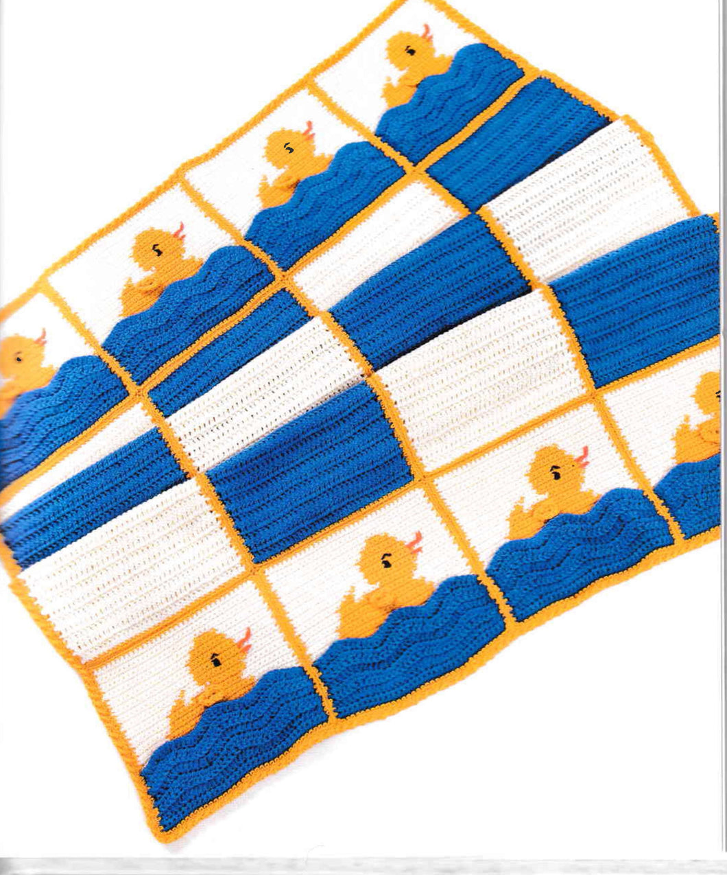 Vintage Crochet Blanket Afghan Little Ducks 33