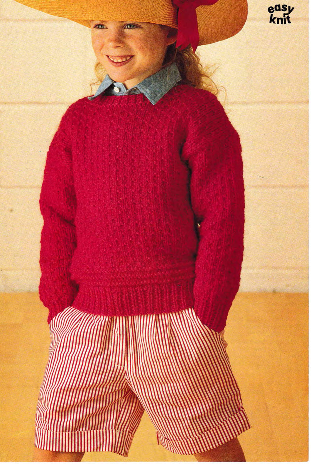 Childs Winter Knit- Round neck Sweater-Chunky- Bulky  14 ply wool  24-30