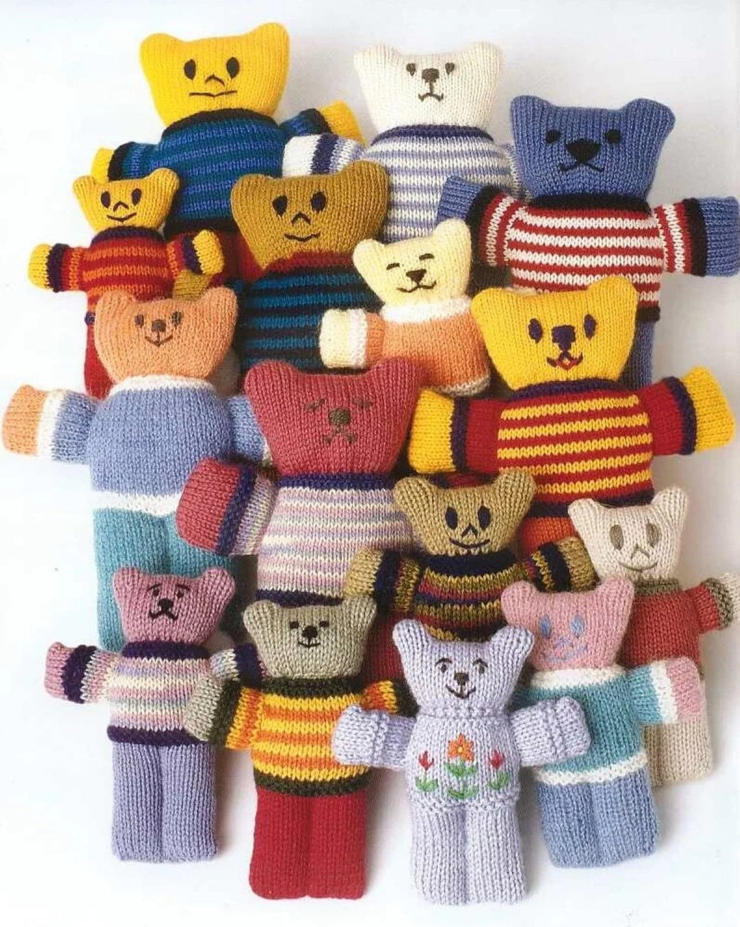 Vintage Teddy Bear Toys- Easy Knit for Beginners - PDF Knitting Pattern Height 17cm & 26cm  In DK ( 8ply ) Download PDF