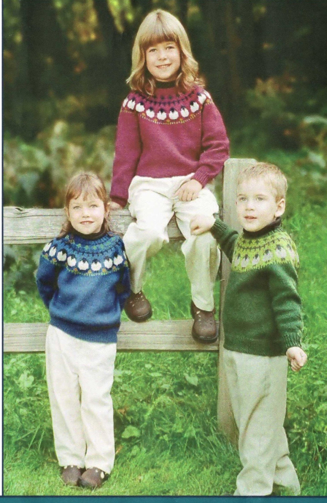 Sheep Motif Fair Isle Yoke Sweater Jumper- Boy or Girl's in 4 ply Fits 24