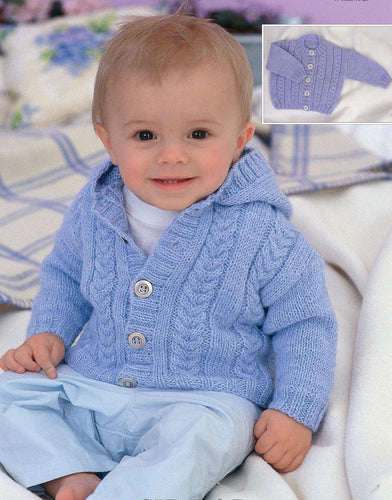 Child's Easy Cable Cardigan & Hooded Jacket Boy-Girl- Knitting Pattern -DK-8ply(Light Worsted weight) Instant Download-16-26