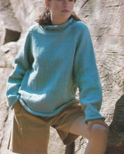 Easy Raglan Plain Knit  Sweater Jumper Roll Neck & Cuffs - 30" -44" loose fit Man's Woman's Download PDF Knitting Pattern