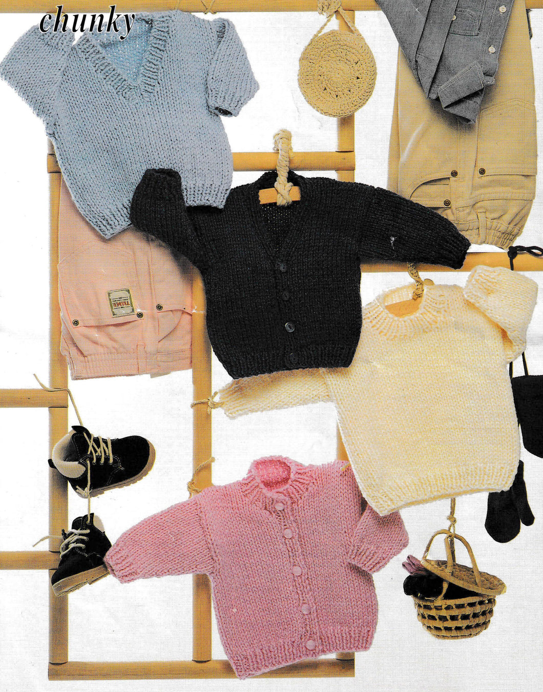 Chunky Sweaters & Cardigans Children's Easy Knits Suits Boy-Girl- Knitting Pattern -Chunky Bulky Yarn Knitting pattern Download-16-24