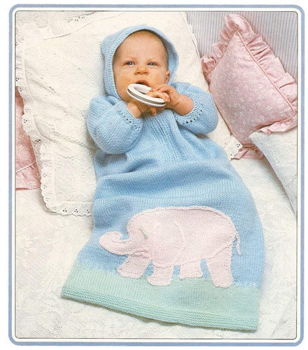 Baby Nest-Cocoon- Sleeping bag, with hood- Elephant Motif  16