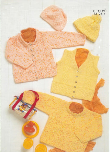 Baby Diamond Pattern Cardigan Sweater Waistcoat & Hats Premature -12
