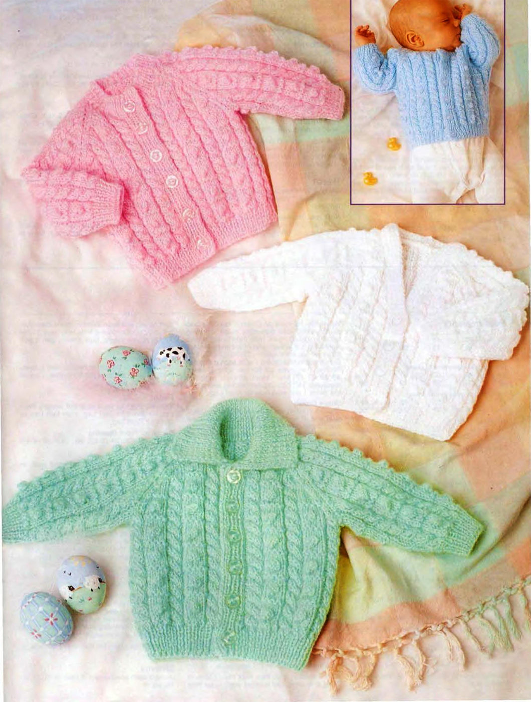 Baby Boy  and Girl Cardigans -Collar- V neck- round neck Cable Knitting pattern -DK Merino 8 ply - 14- 20'' Download PDF