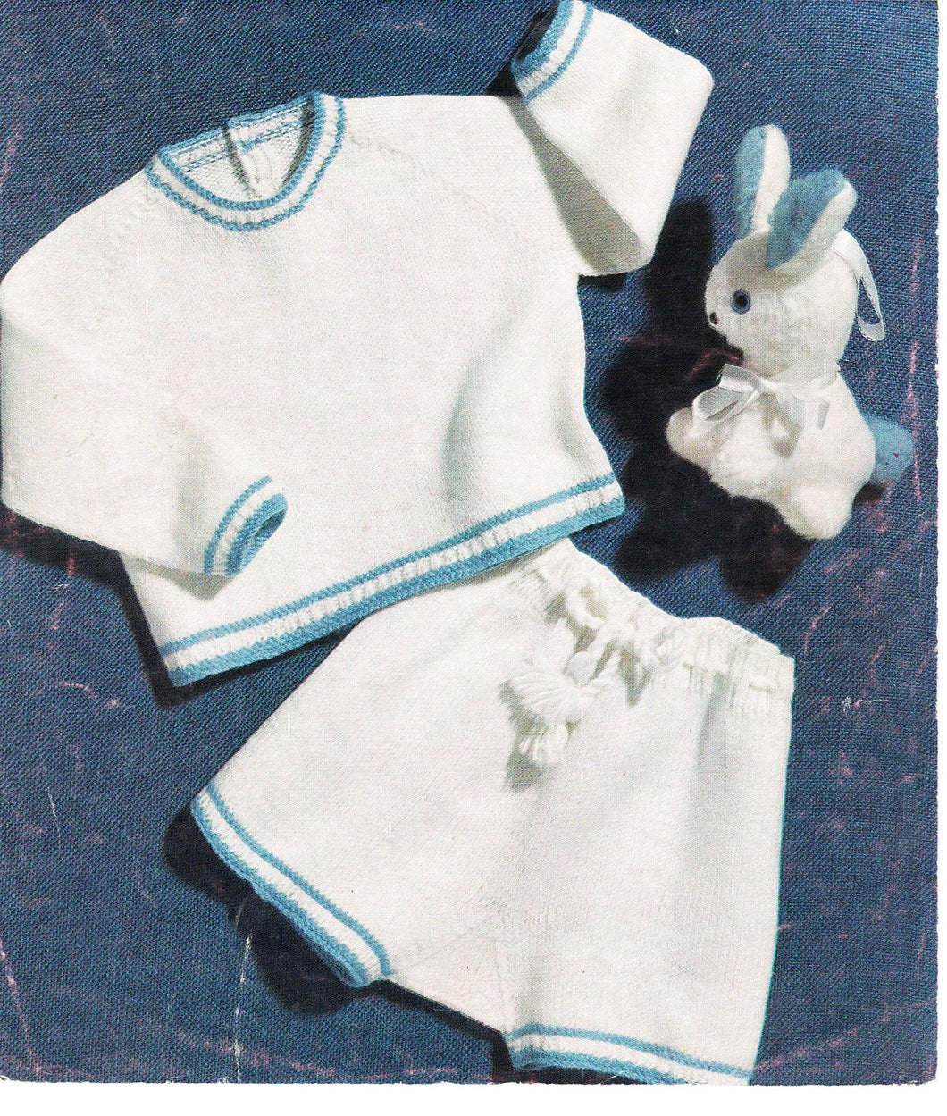 Easy baby Jumper and Pants Romper Suit Fingering ( 4PLY ) Yarn Fits from 6 mths up to 12 months- Knitting pattern  Download PDF