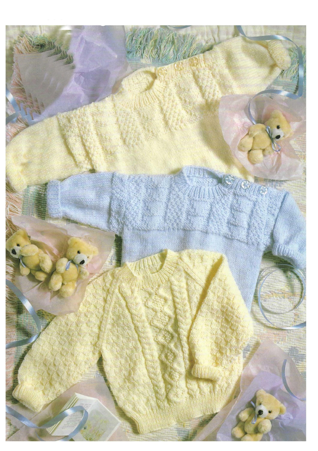 Baby Guernsey round neck Sweater -button neck fastening & diamond sweater-DK 8 ply Light - 18
