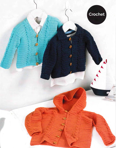 Baby Crochet V Neck- Round Neck Cardigans & Hooded Jacket  16-22