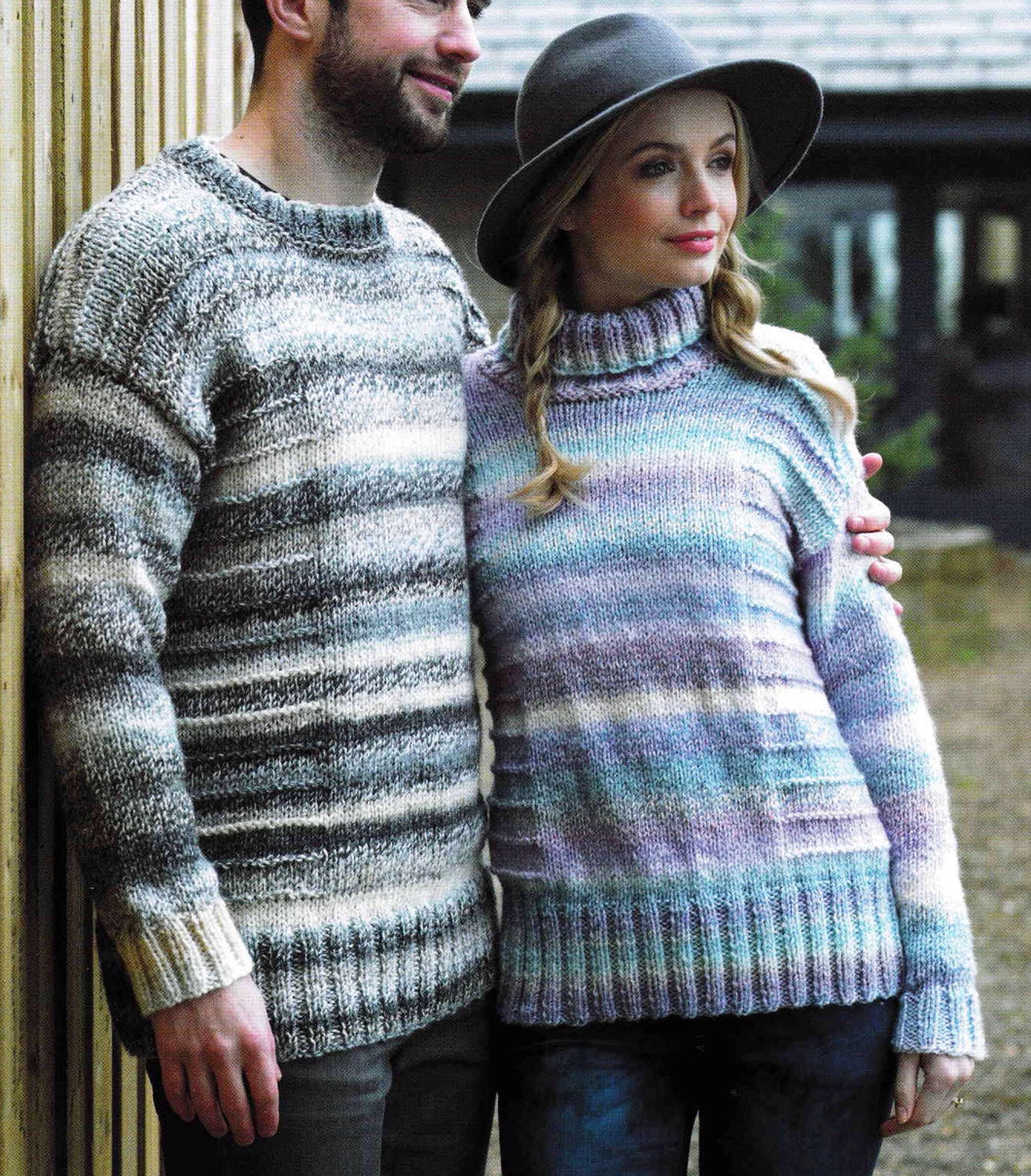Man's Woman's Easy Chunky Sweaters Round Neck-Polo neck - Deep rib- drop sleeve 32