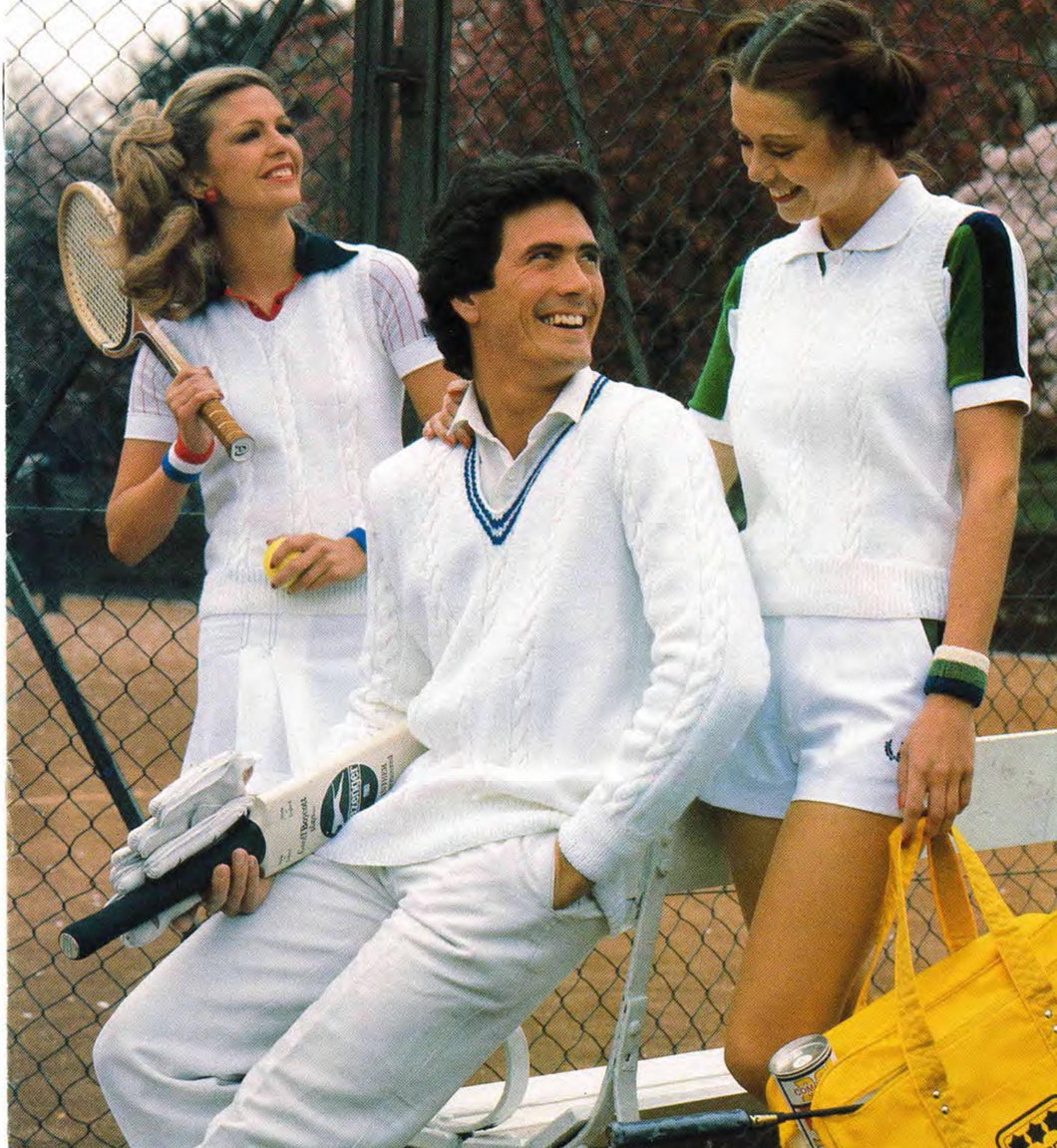 Tennis Cricket V Neck Cable Sweaters- slipovers-Man Woman's sizes- DK 8Ply or 4 ply yarn- Knitting pattern Download PDF - 32