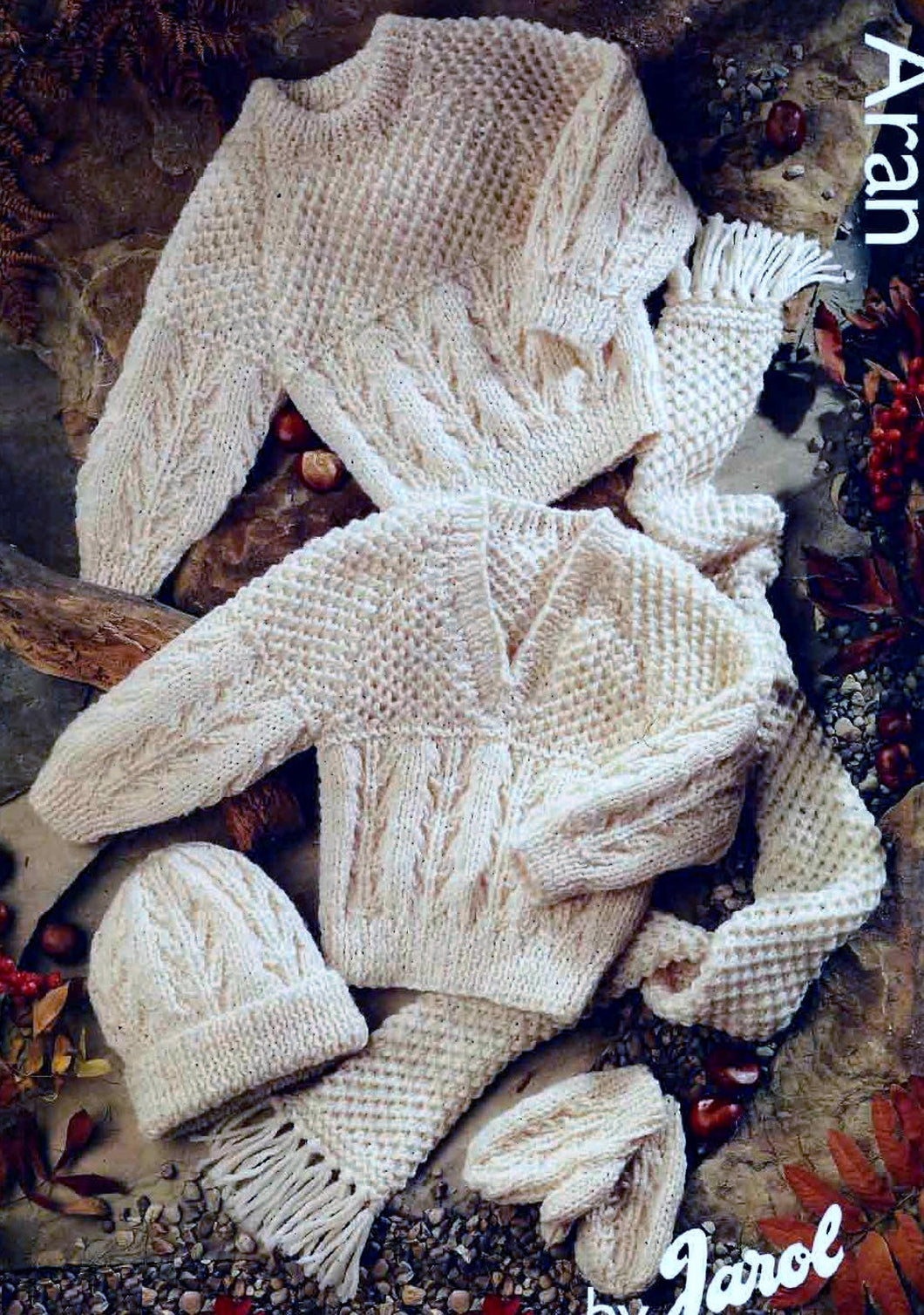 Child Round & V neck raglan sweaters Hat- Scarf Mitts-Knitting Pattern -Aran (Worsted weight) 10ply Download-16-30