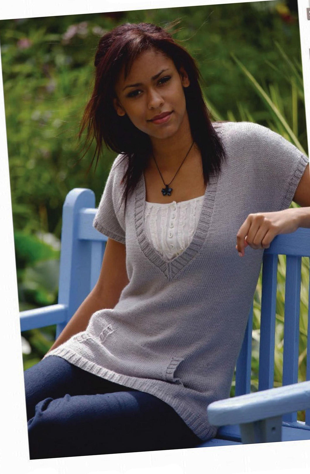 Easy Womens Deep V Neck Cap sleeved - sleeveless  sweater Top with Front Pocket 32