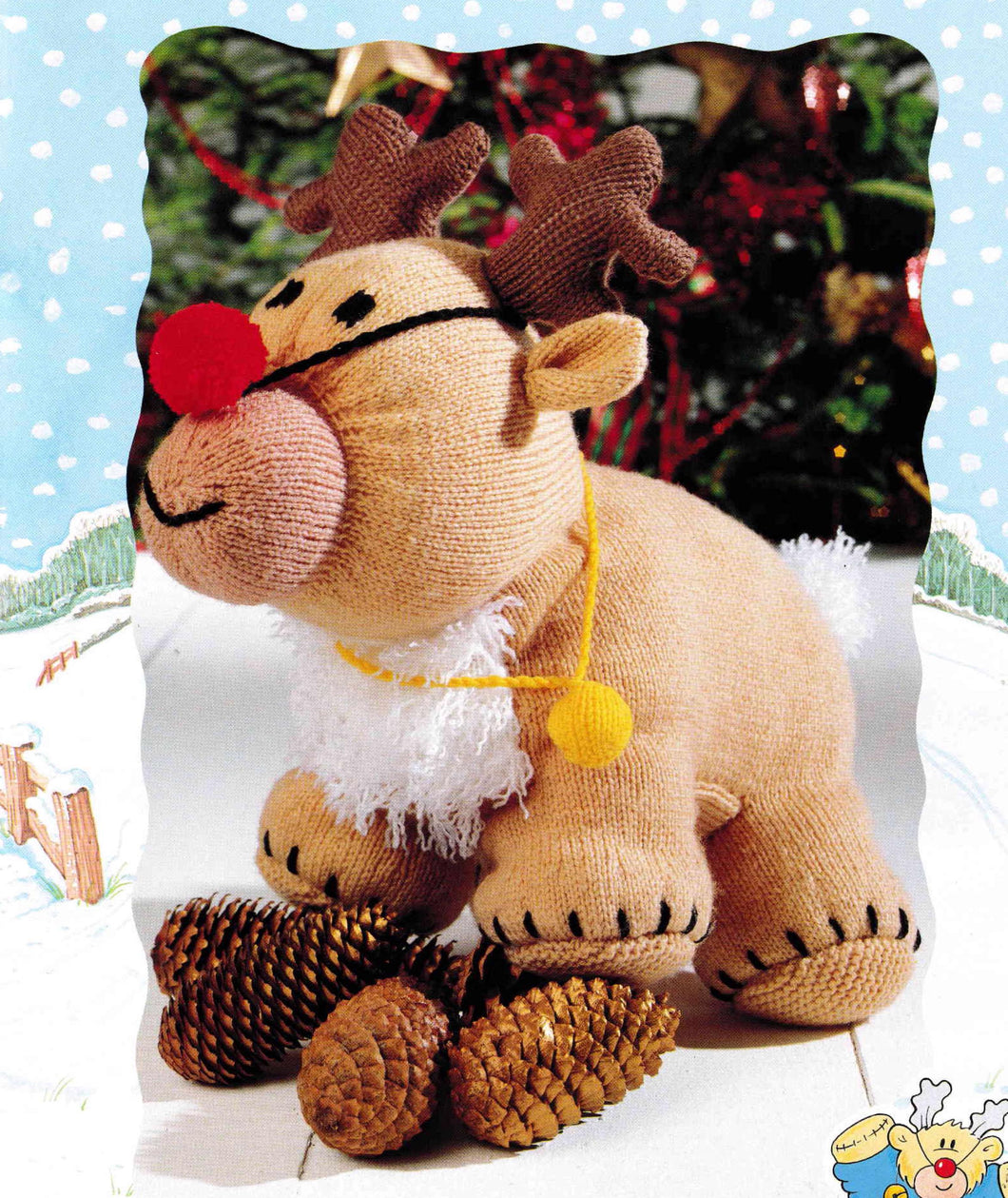 Christmas Reindeer with Bell- Christmas Toy- Knitting pattern-41 cm (16