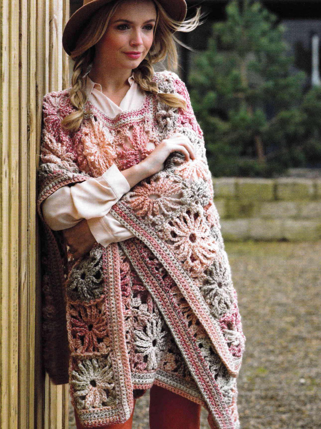 Woman's Crochet Granny Squares Cape - 44