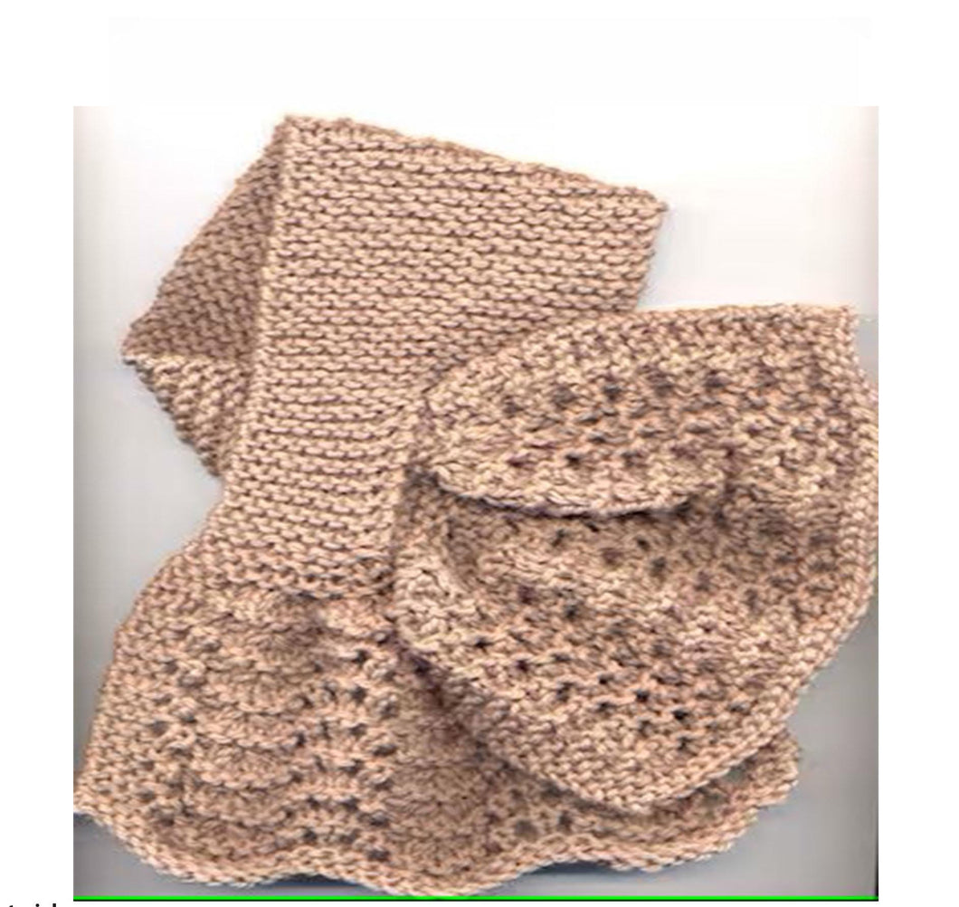 Easy Beginner Womans Miss Marple Lacy Cris-Cross Neckwarmer also Garter Stitch Version - DK Knitting Pattern PDF Instant download