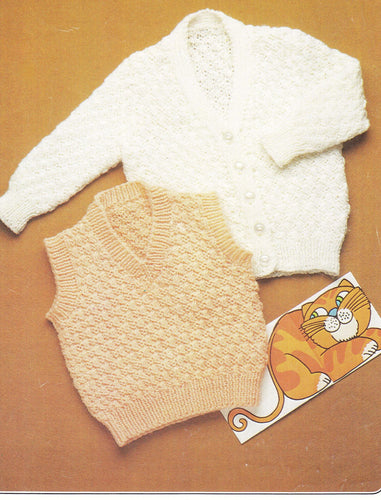 Boy- Girls' Easy textured V Neck Cardigan & slipover 20-24