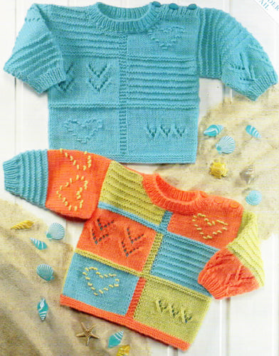Baby Toddler Patchwork Sweater Jumper Round Neck Button Shoulder 16