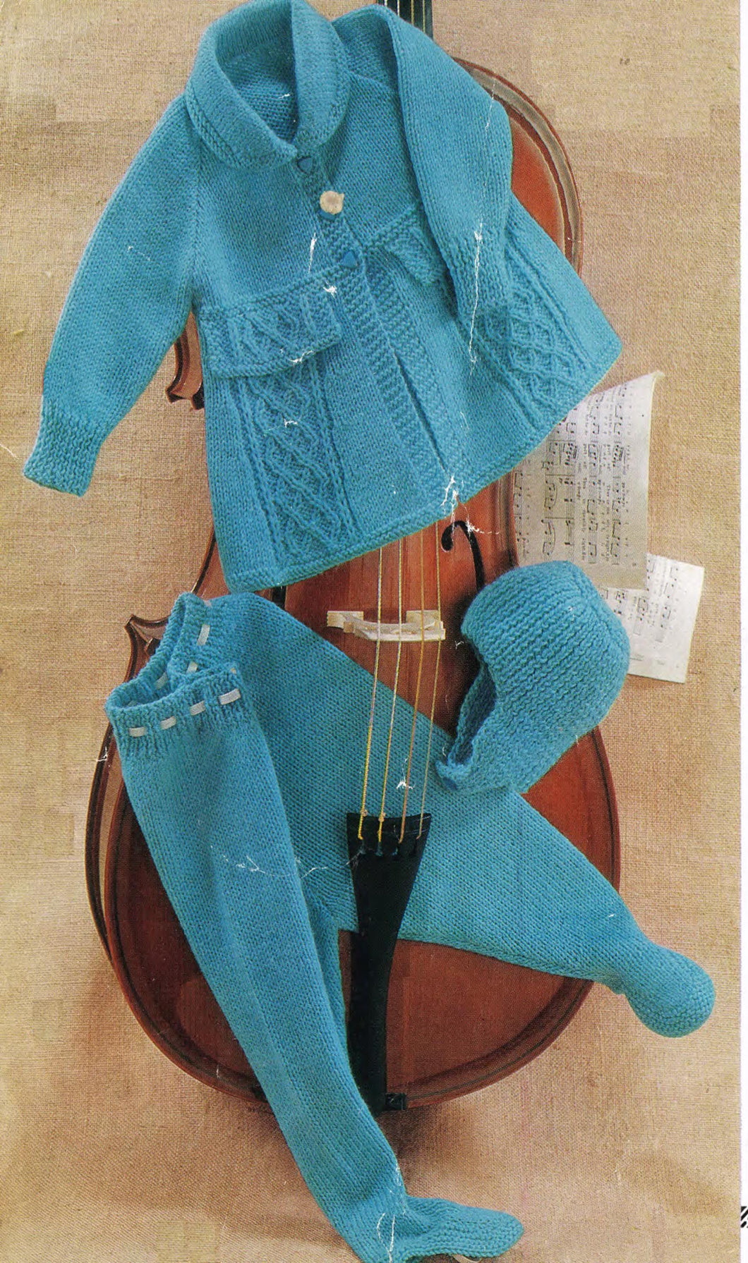 Baby Pram set-Coat with collar- Leggings- Hat-  Dk 8 ply or Quick knit wool 19-21