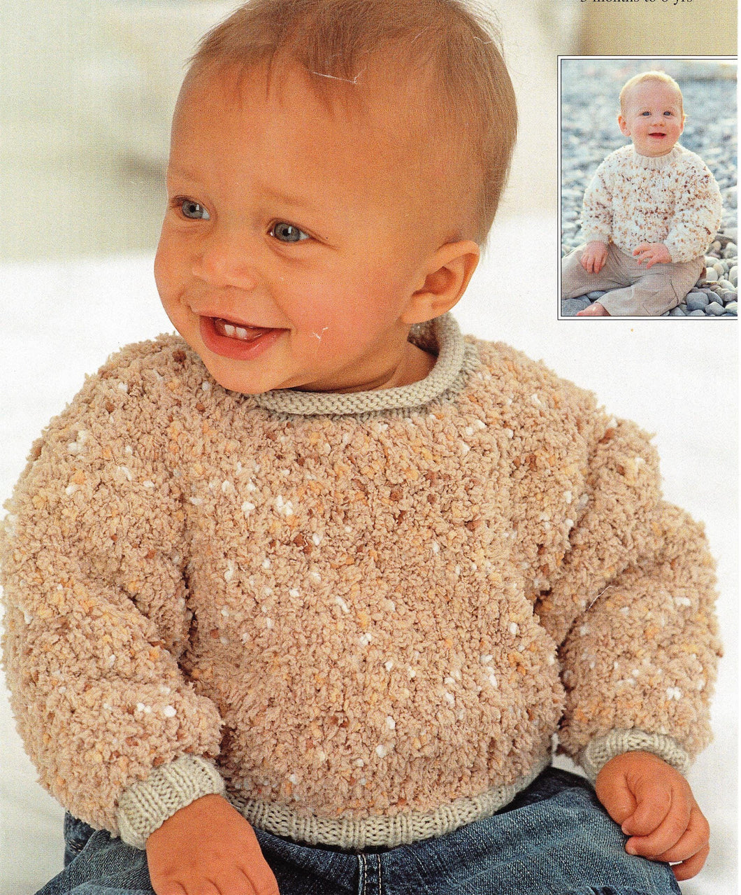 Easy Knit Babies & Toddlers Plain - Roll Neck- Crew Neck Jumpers -Knitting Pattern- PDF- Digital Download DK 8 Ply Yarn