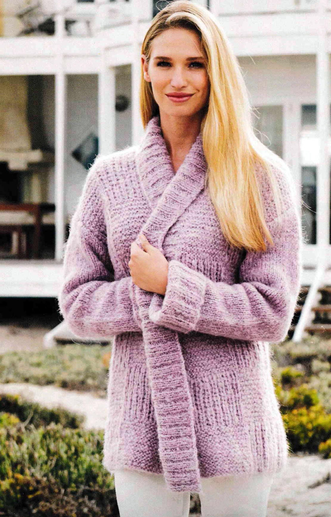 Woman's Chunky-Bulky Easy Knit Kimono style edge to edge Jacket in Chunky Bulky 12 ply Yarn- 32