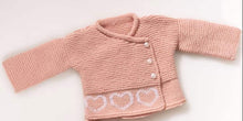 Easy Beginner Baby Garter Stitch Cardigan embroidered hearts & boots with pants=Premature - 6  months" ~ 4 Ply Knitting Pattern PDF Download