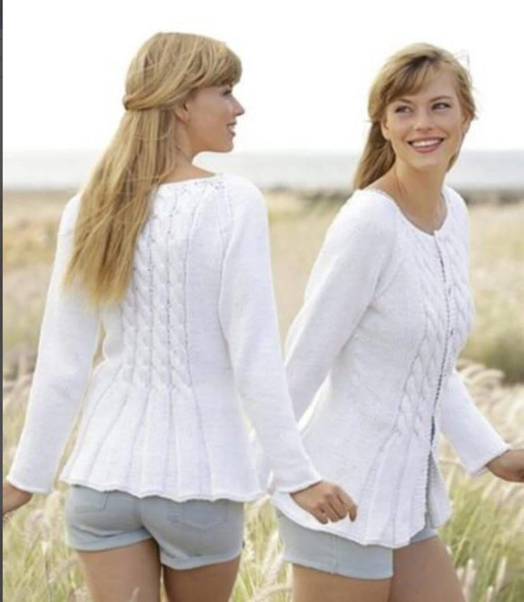 Womans ladies fitted cable cardigan jacket Aran  10 ply cotton  Yarn Knitting Pattern- Download PDF