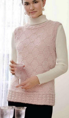 Beginner Woman's Round Neck Textured Slipover Sweater Vest-Top Jumper Pullover 38