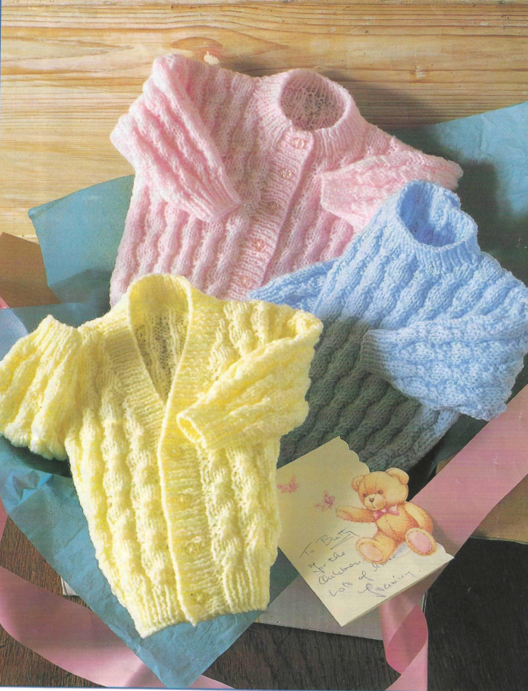 Baby Textured Round -V neck Cardigans & Sweater -Knitting pattern - 16 - 22