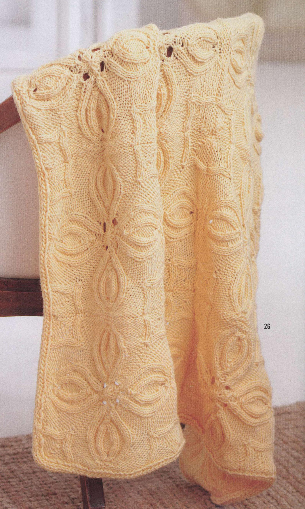 Baby Tulip Motif Blanket-Afghan -Shawl in DK- 8Ply -Worsted Weight Yarn . Measures 41