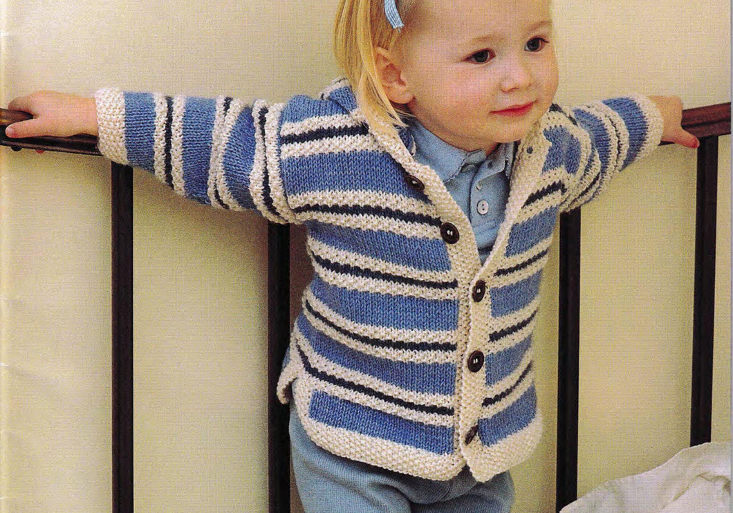Easy Hooded Stripe Jacket- Cardigan- Boys- Girls- 16- 26