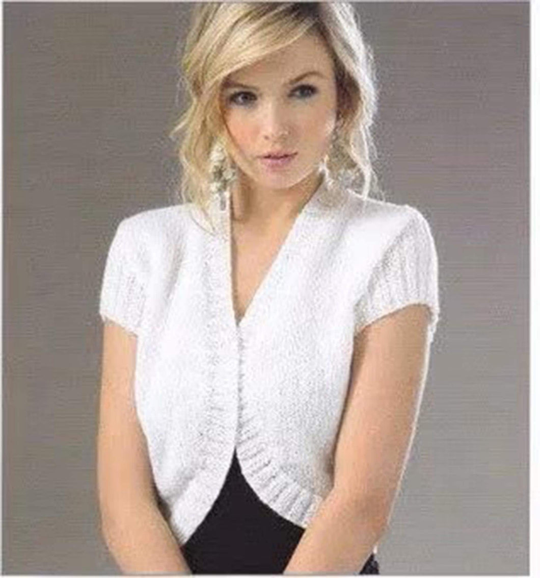 Womens Easy Knit Bolero Long & Short Sleeve 32