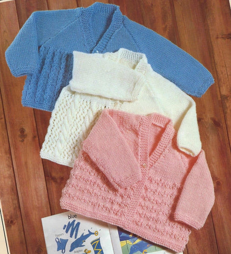 Baby Easy Cardigans  V neck- 3 patterns to choose from Sizes 14
